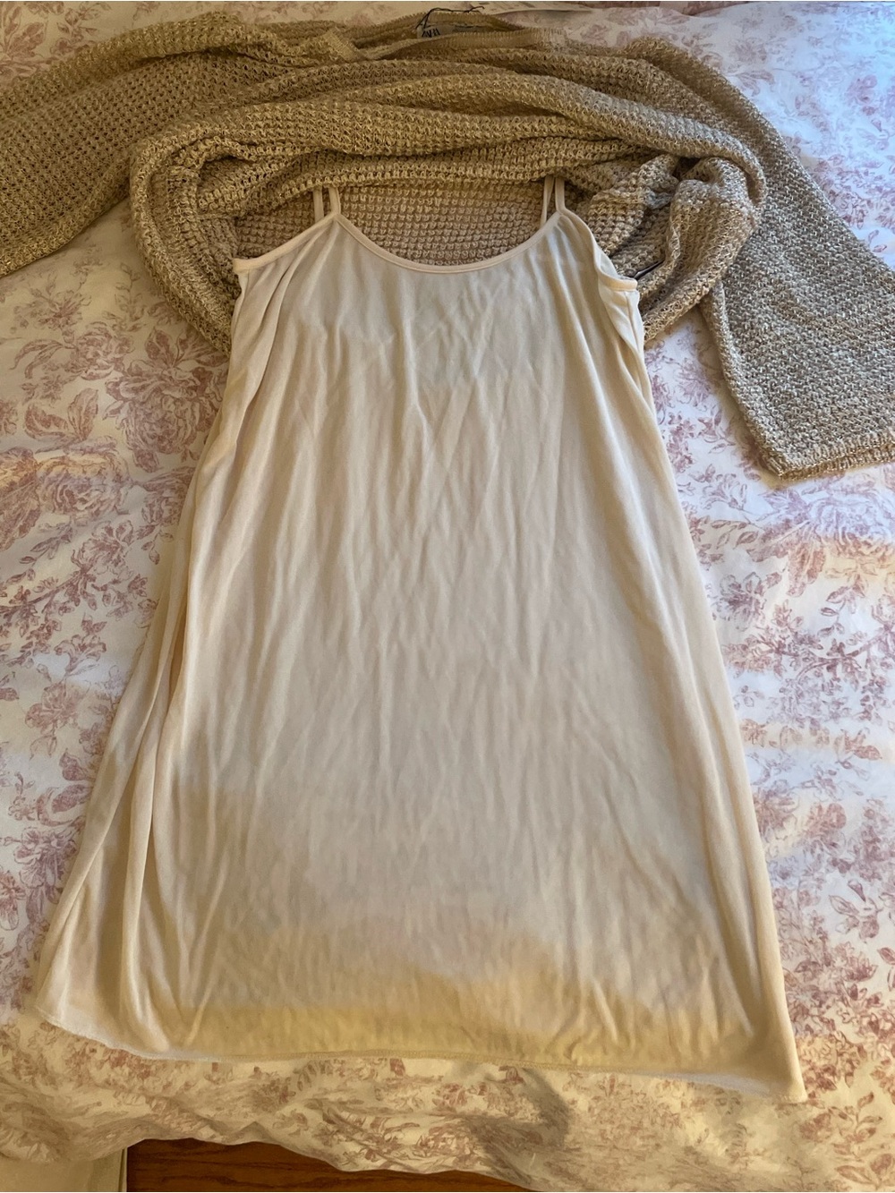 Zara Metallic Cream-Tan Crewneck Sweater - Picture 6 of 6
